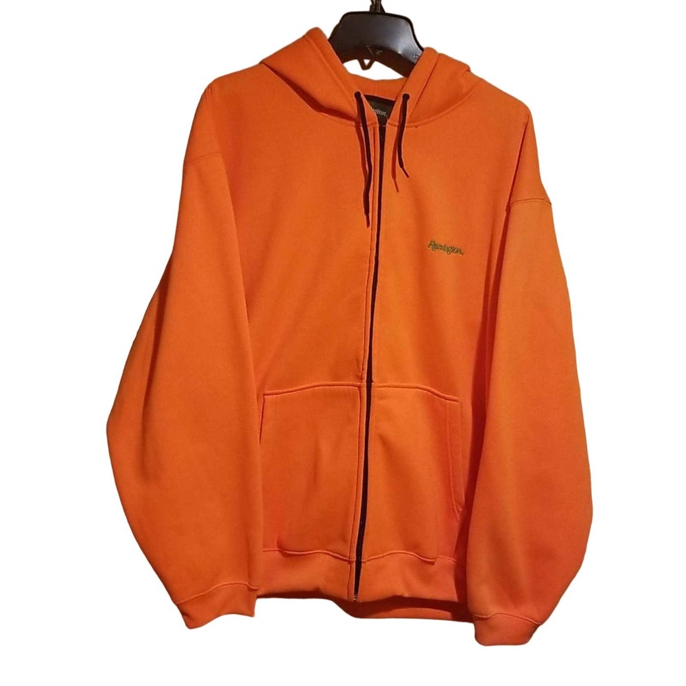 Remington Men's Orange Hunting Hi-Vis Hoodie Sweater Size 2XL
